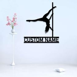 personalized pole dance yoga studio home decor custom metal sign 3