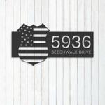 personalized police badge american flag patriotic address sign house number plaque custom metal sign 0