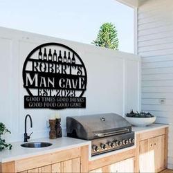 personalized pool and bar metal art sign custom outdoor bar sign for man cave and backyard party decor ideal for retirement gifts and holiday patio gifts 2