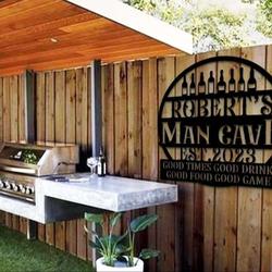 personalized pool and bar metal art sign custom outdoor bar sign for man cave and backyard party decor ideal for retirement gifts and holiday patio gifts 3