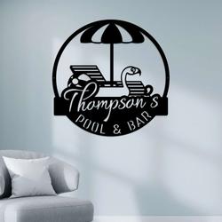 personalized pool and bar metal sign flamingo pool sign swimming pool decor housewarming gift home outdoor decor pool and patio decor 2