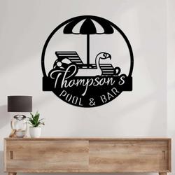 personalized pool and bar metal sign flamingo pool sign swimming pool decor housewarming gift home outdoor decor pool and patio decor 4