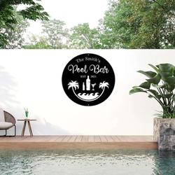 personalized pool bar sign poolside paradise metal sign pool gift sign and decor for backyard swimming pool outdoor 2