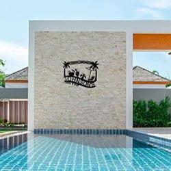 personalized pool bar sign swimming pool decor palm trees sign poolside paradise decor pool house decor housewarming gift 2
