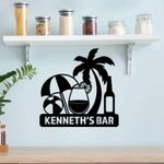 personalized pool bar signs home bar wall decor metal family name sign beach house sign tiki bar sign kitchen wall decoration 0