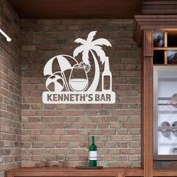 personalized pool bar signs home bar wall decor metal family name sign beach house sign tiki bar sign kitchen wall decoration 2