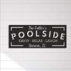 personalized pool bar signs poolside oasis metal sign outdoor backyard pool sign poolside decor 2