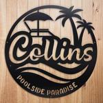 personalized pool sign poolside paradise sign pool gifts pool house decor retirement gifts housewarming gift 0