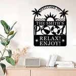 personalized pool sign poolside paraside sign palm tree metal sign pool bar sign swimming pool sign pool gifts housewarming gift 0