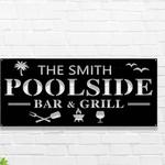 personalized poolside bargrill metal sign 0