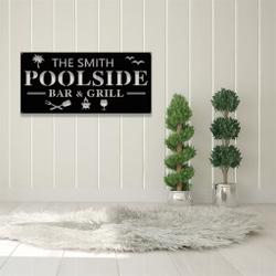 personalized poolside bargrill metal sign 4