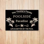personalized poolside metal sign swimming pool sign backyard pool decor sign for pool beach patio home outdoor decor 0