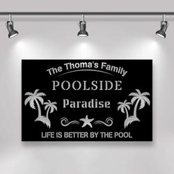 personalized poolside metal sign swimming pool sign backyard pool decor sign for pool beach patio home outdoor decor 1