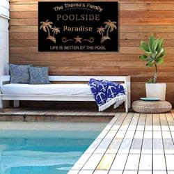 personalized poolside metal sign swimming pool sign backyard pool decor sign for pool beach patio home outdoor decor 6
