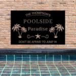 personalized poolside paradise metal sign swimming pool sign poolside decor sign for pool tiki patio home decor 0