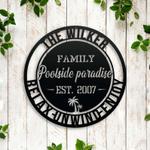 personalized poolside paradise sign pool bar sign pool oasis sign pool gift housewarming gift 0