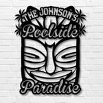 personalized poolside paradise sign pool gift backyard tiki bar sign poolside oasis sign swimming pool decor home outdoor decor dad gift 0