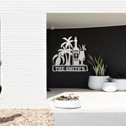 personalized poolside paradise sign pool oasis sign swimming pool decor housewarming gift 1