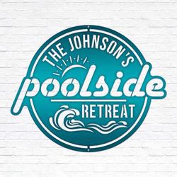 personalized poolside paradise sign welcome sign pool metal sign pool house decor beach house pool gift housewarming gift 1