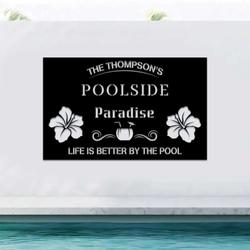 personalized poolside sign family name poolside paradise sign life is better by the pool home decor 2