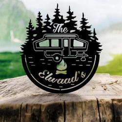 personalized popup car sign camping sign campfire custom metal sign camping gifts outdoor enthusiast housewarming gifts 1
