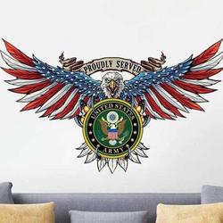 personalized proudly served army sign usa bald eagle independence day veteran day home decor gift for patriot custom metal sign 1