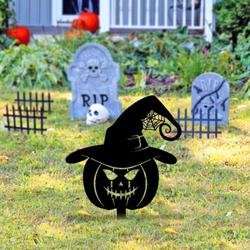 personalized pumpkin stack fall halloween spoonky pumkin garden decorative custom metal sign 1