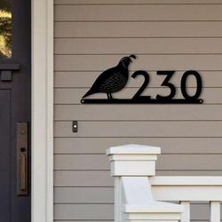 personalized quail bird address sign house number plaque custom metal sign 1