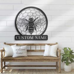 personalized queen bee farm beekeeper v2 decorative garden custom metal sign 1