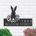 personalized rabbit easter egg bunny address sign custom metal signs 0