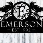personalized raven monogram address sign house number plaque custom metal sign 0