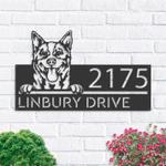 personalized red heeler australian cattle dog cute puppy address sign house number plaque custom metal sign 0