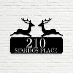 personalized reindeer christmas address sign house number plaque custom metal sign 0