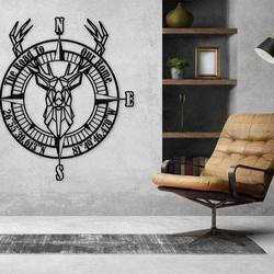personalized reindeer head sign the road to our home quote compass custom metal sign hunting gifts 2