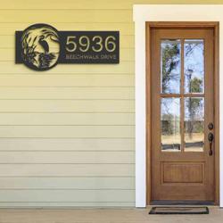 personalized river scene stork v1 address sign house number plaque custom metal sign 2