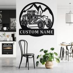 personalized road grader truck metal name sign home decor gift for truck drivers 2