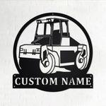 personalized road roller truck metal name sign home decor gift for truck drivers 0