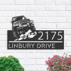 personalized rockrider offroad jeep truck address sign house number plaque custom metal sign 1
