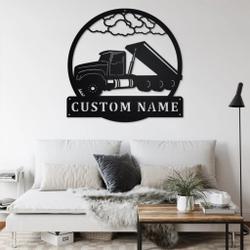 personalized roll off truck metal name sign home decor gift for truck drivers 3