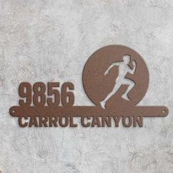 personalized runners address sign house number plaque custom metal sign 1