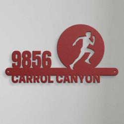 personalized runners address sign house number plaque custom metal sign 2