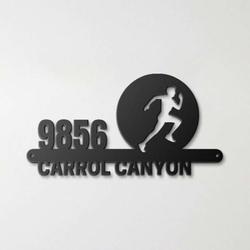personalized runners address sign house number plaque custom metal sign 3