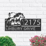 personalized running horse mountain forest scene address sign custom metal signs 0