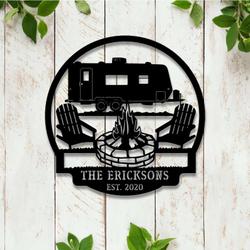 personalized rv trailer camping custom metal sign 1