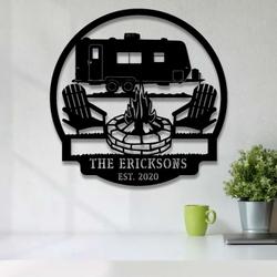 personalized rv trailer camping custom metal sign 2