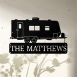 personalized rv trailer monogram campsite decor custom metal sign 0