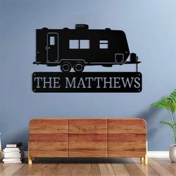 personalized rv trailer monogram campsite decor custom metal sign 3