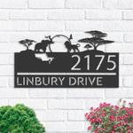 personalized safari scene address sign custom metal signs 0