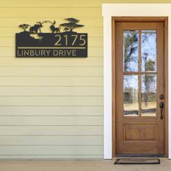 personalized safari scene address sign custom metal signs 1