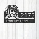 personalized saint bernard dog cute puppy address sign house number plaque custom metal sign 0